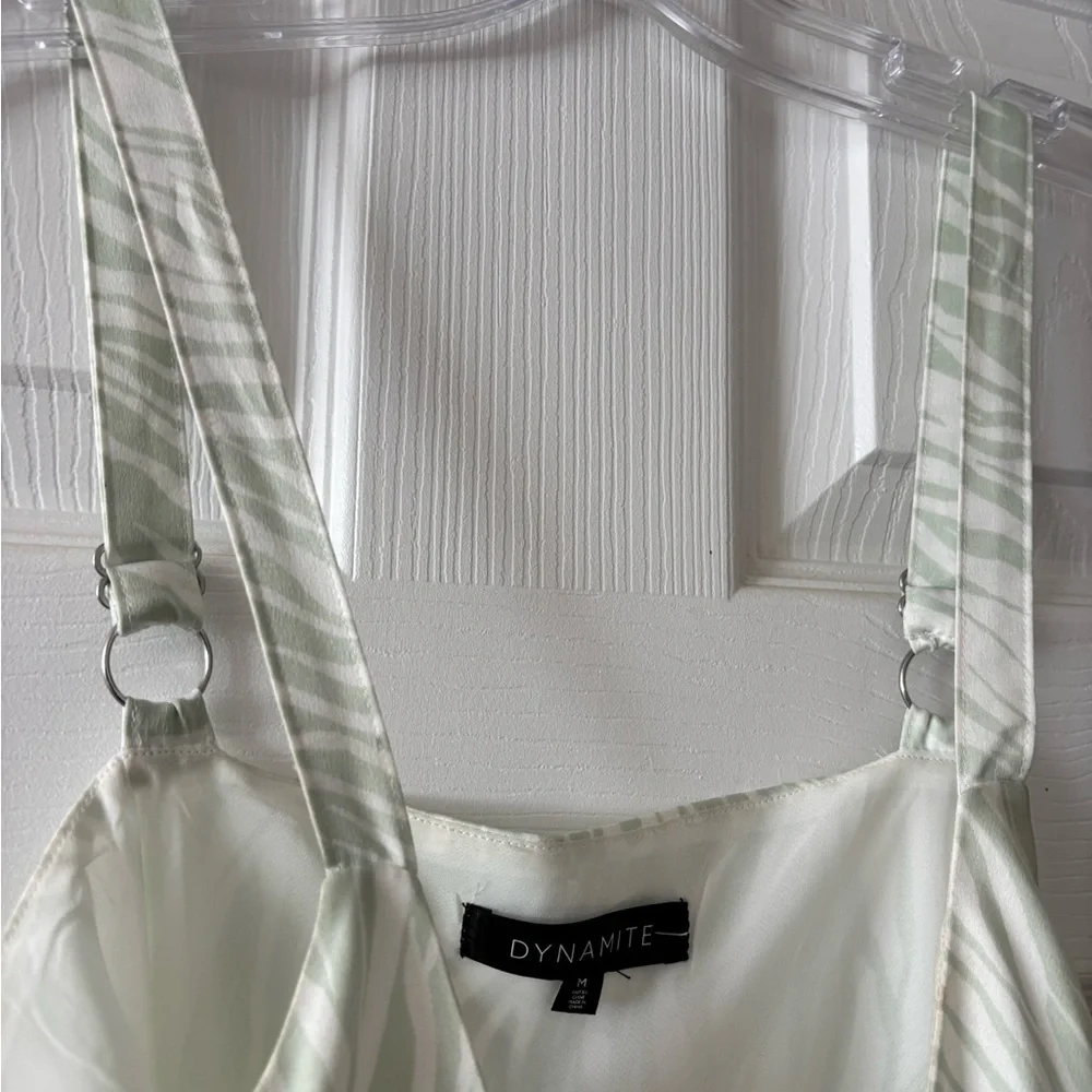 Dynamite Cream Midi Slip Dress Spaghetti Strap V-Neck - Picture 4 of 6